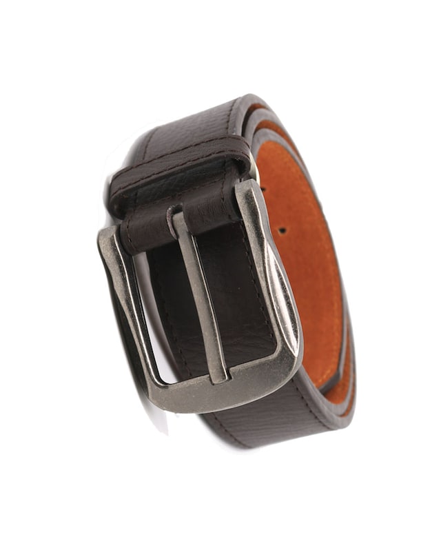 D555 Big & Tall Harrison Large Buckle Bonded Leather Belt 3.9Cm Width - Brown