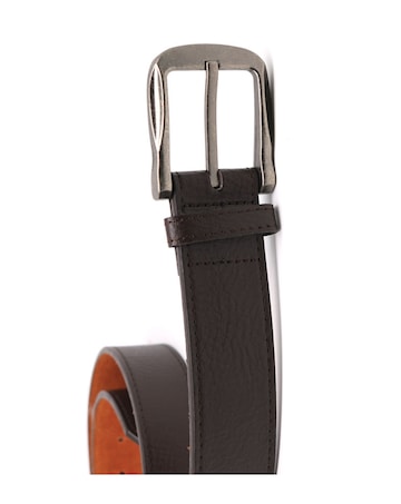 D555 Big & Tall Harrison Large Buckle Bonded Leather Belt 3.9Cm Width - Brown