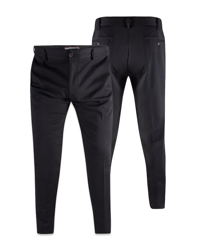 D555 Big & Tall Yarmouth Bi-Stretch Trouser with Flexible Waistband - Black