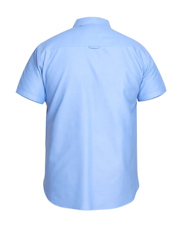D555 Big & Tall James S/S Button Down Oxford Shirt with Chest Pocket - Sky Blue