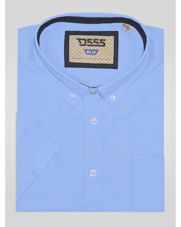 D555 James-SKY BLUE Basic Oxford Short Sleeve Shirt