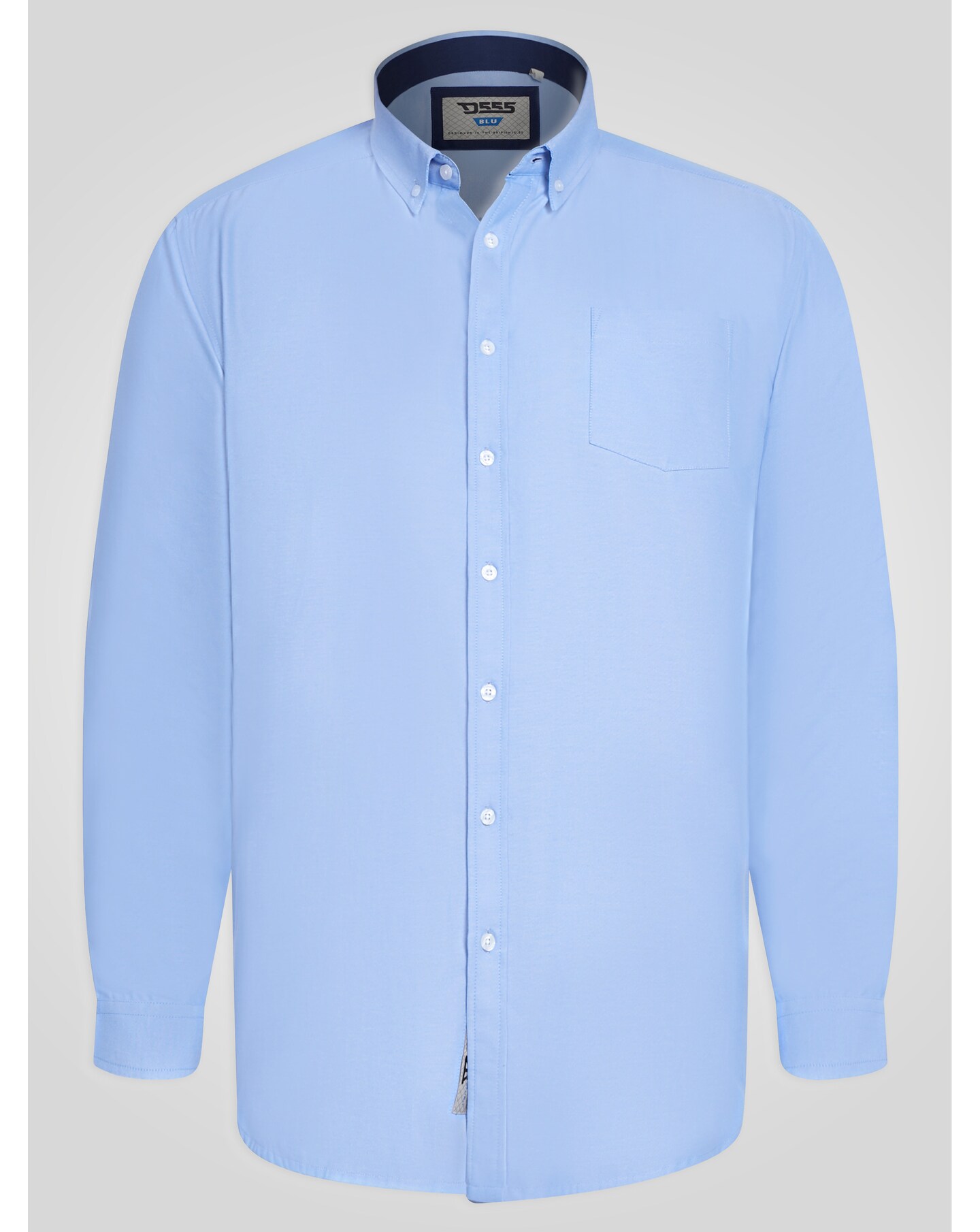D555 Richard-SKY BLUE Basic Oxford Long Sleeve Shirt