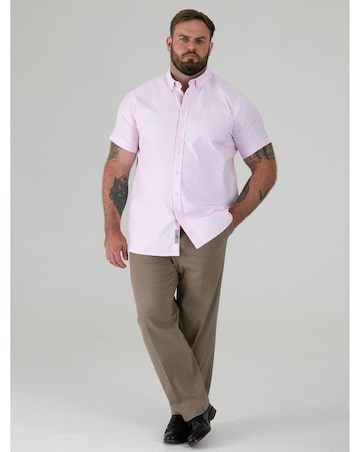 D555 James-PINK Basic Oxford Short Sleeve Shirt