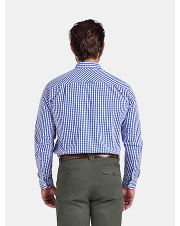 Raging Bull Classic Long Sleeve Gingham Shirt Navy