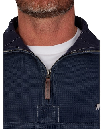 Raging Bull - Pique Quarter Zip Sweat - Navy