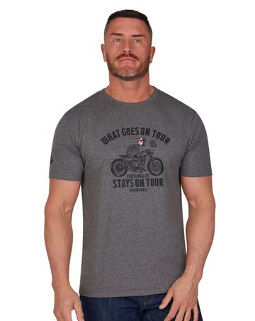 Raging Bull - On Tour Biker T-Shirt - Charcoal