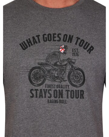 Raging Bull - On Tour Biker T-Shirt - Charcoal