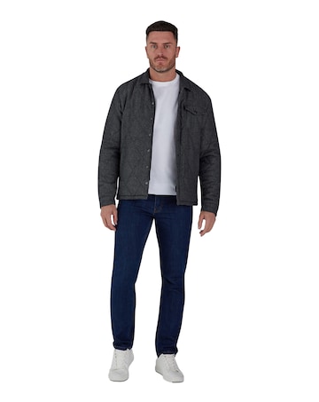 Raging Bull - Quilted Herringbone Jacket - Charcoal