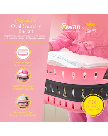 Swan x Lynsey Queen of Clean Collapsible Laundry Basket