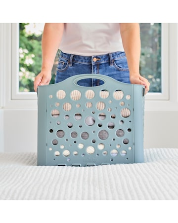 Minky Straight Stack Folding Laundry Basket