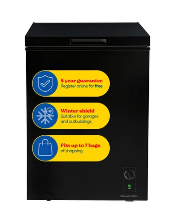 Russell Hobbs RH142CF0E1B 143L Chest Freezer - Black - E Rated