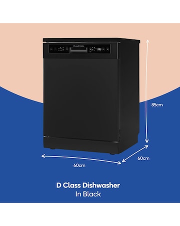 Russell Hobbs RH60DW00D2B 14 Place Settings Full Size Dishwasher Black + Install