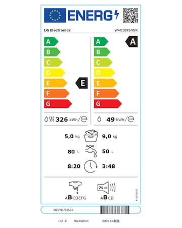 LG X10 W4X1095NNK 9kg/5kg 1400 Spin Washer Dryer - Slate Grey + Install