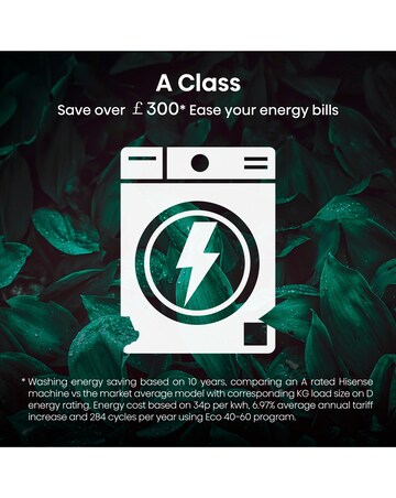 Hisense 5S Series WD5S1045BB 10.5KG Auto Dosing Freestanding Washer Dryer Black