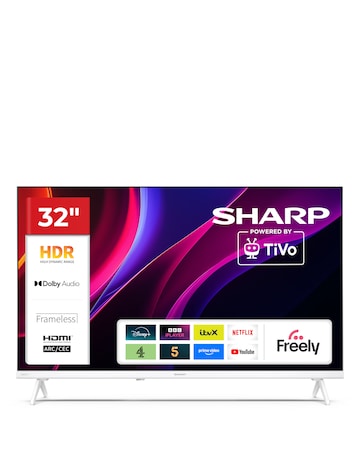 Sharp 32HE2245KW 32in Smart HD Frameless LED TV - White