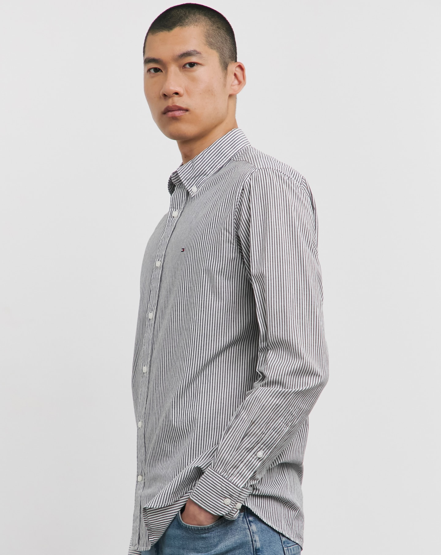Tommy Hilifiger Navy Easy Stripe Shirt