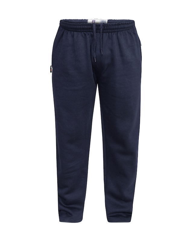 D555 Big & Tall Albert Jogging Bottom with Open Hem and Zipper Pockets - Navy