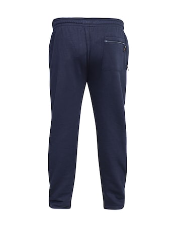 D555 Big & Tall Albert Jogging Bottom with Open Hem and Zipper Pockets - Navy