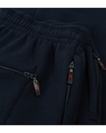 D555 Big & Tall Albert Jogging Bottom with Open Hem and Zipper Pockets - Navy
