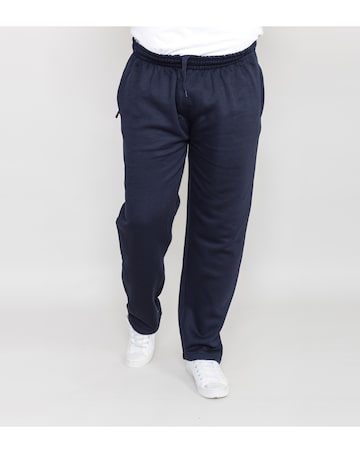 D555 Big & Tall Albert Jogging Bottom with Open Hem and Zipper Pockets - Navy