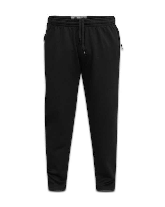 D555 Big & Tall Albert Jogging Bottom with Open Hem and Zipper Pockets - Black