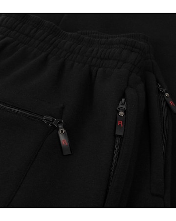 D555 Big & Tall Albert Jogging Bottom with Open Hem and Zipper Pockets - Black