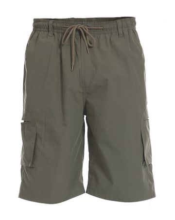 D555 Big & Tall Nick Cargo Short with Shaped Leg Pockets - Khaki