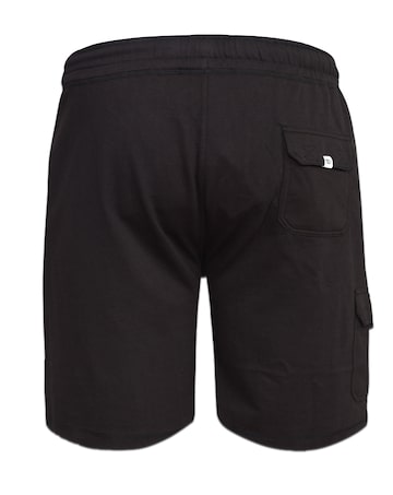 D555 John Lightweight French Terry Cotton Cargo Shorts With Zipper Pockets Black