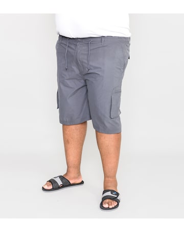 D555 Big & Tall Nick Cargo Short with Shaped Leg Pockets - Dark Grey