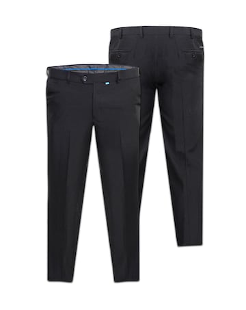 D555 Big & Tall Max Xtenda Waist Regular Fit Trouser - Black