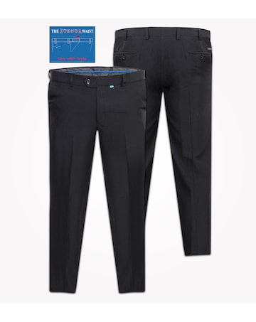 D555 Big & Tall Max Xtenda Waist Regular Fit Trouser - Black