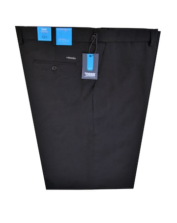D555 Big & Tall Max Xtenda Waist Regular Fit Trouser - Black