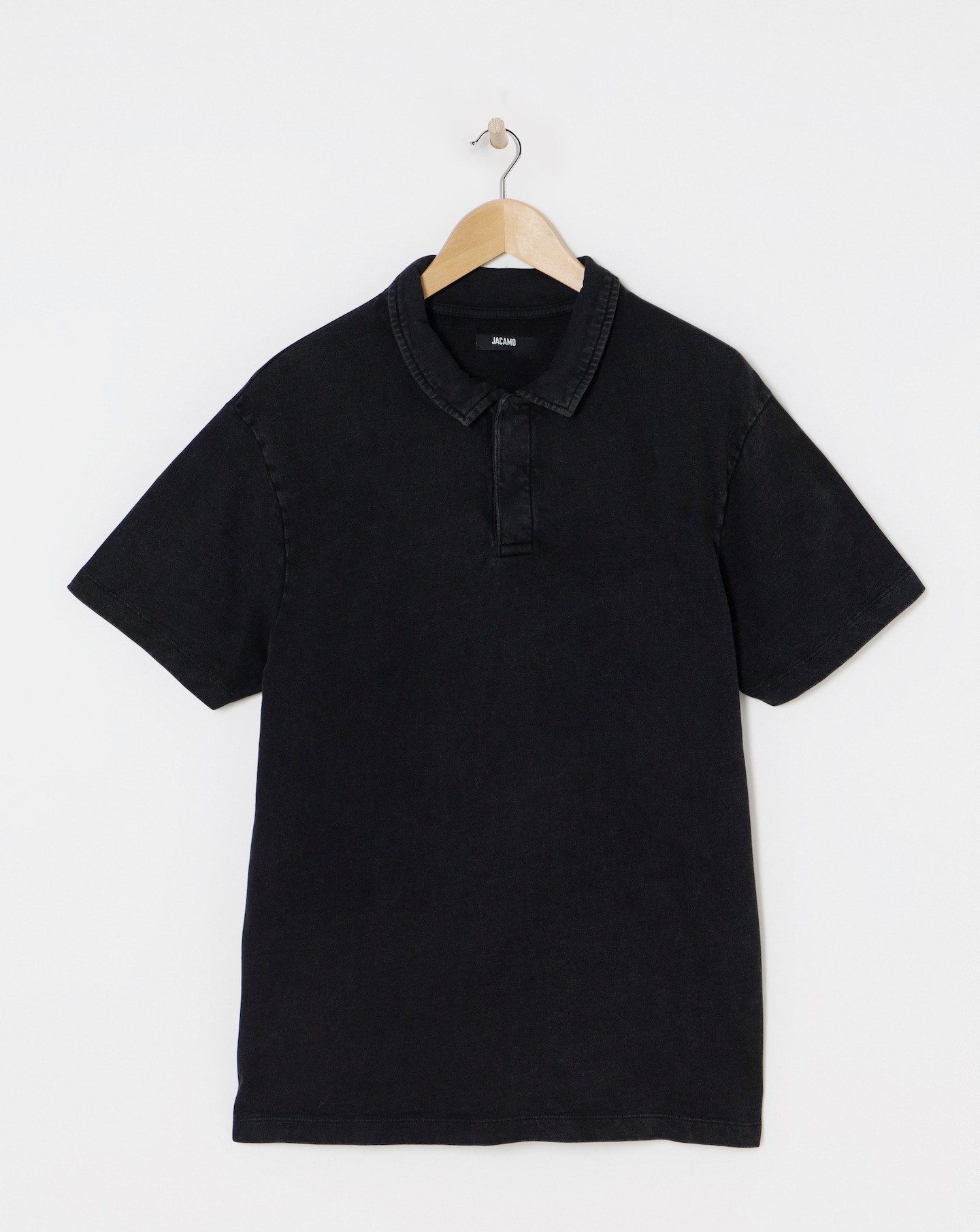 Garment Washed Relaxed Fit Loopback Polo