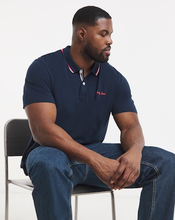Jack & Jones Blaze Logo Tipped Polo - Navy