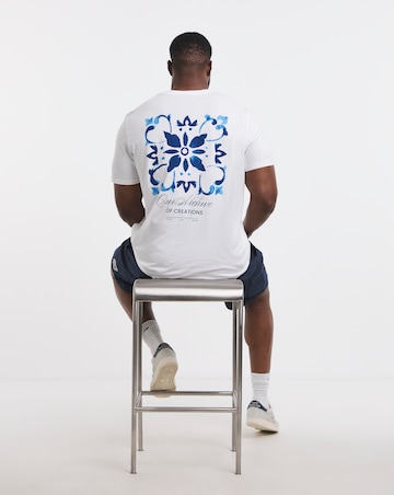 Jack & Jones Art Back Graphic T-Shirt - White/Blue