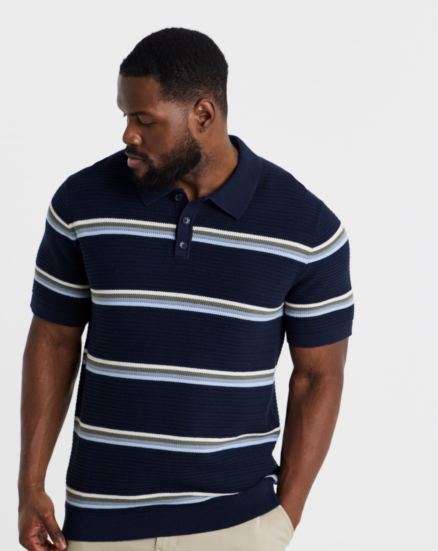 New In - Jack & Jones Maine Knitted Stripe Polo