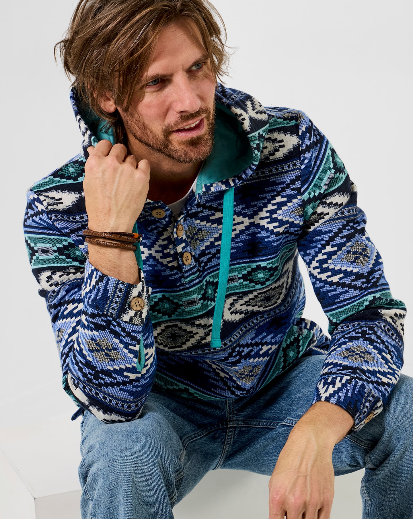 New In - Joe Browns Hit The Waves Jacquard Hood