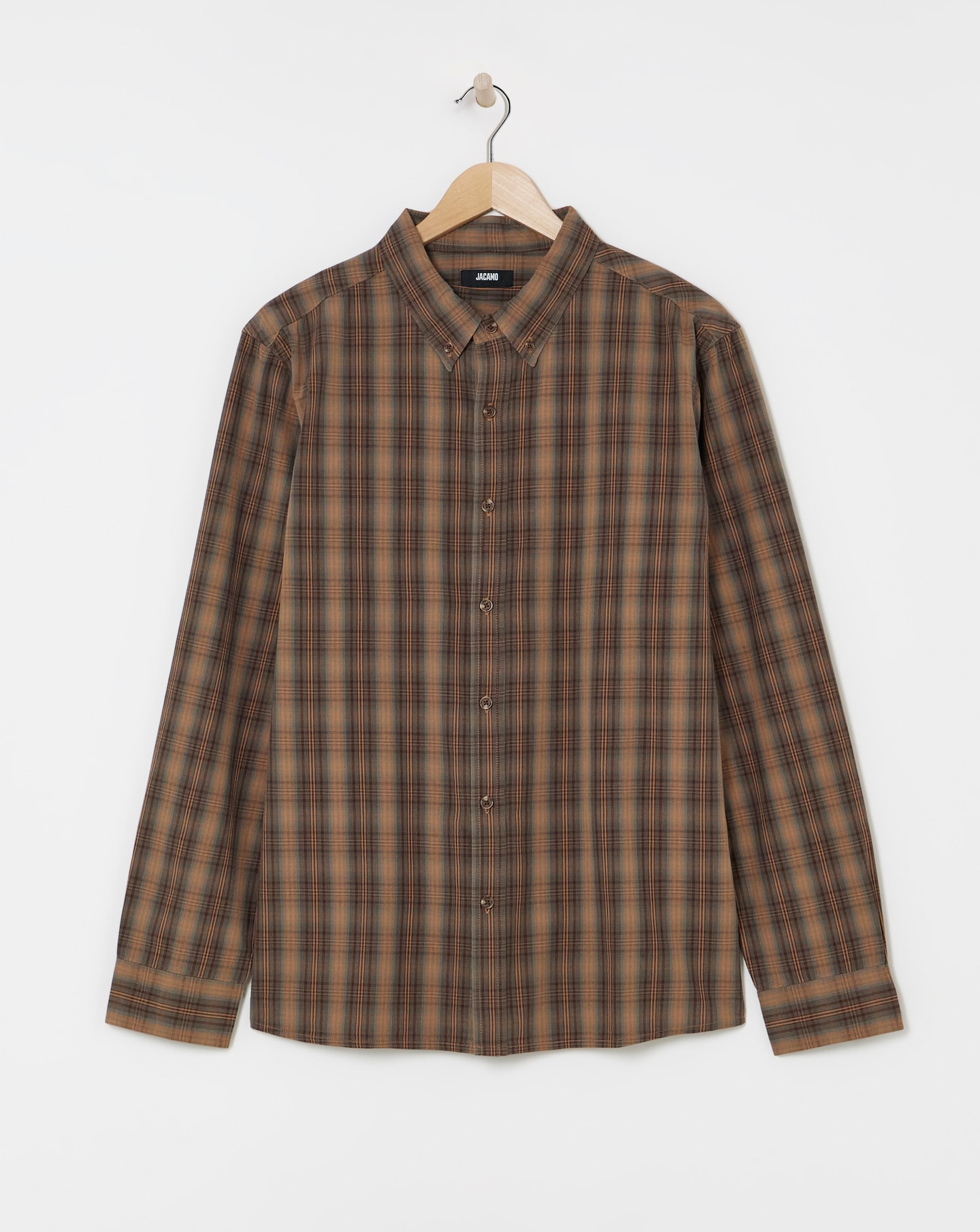 Long Sleeve Button Checked Shirt