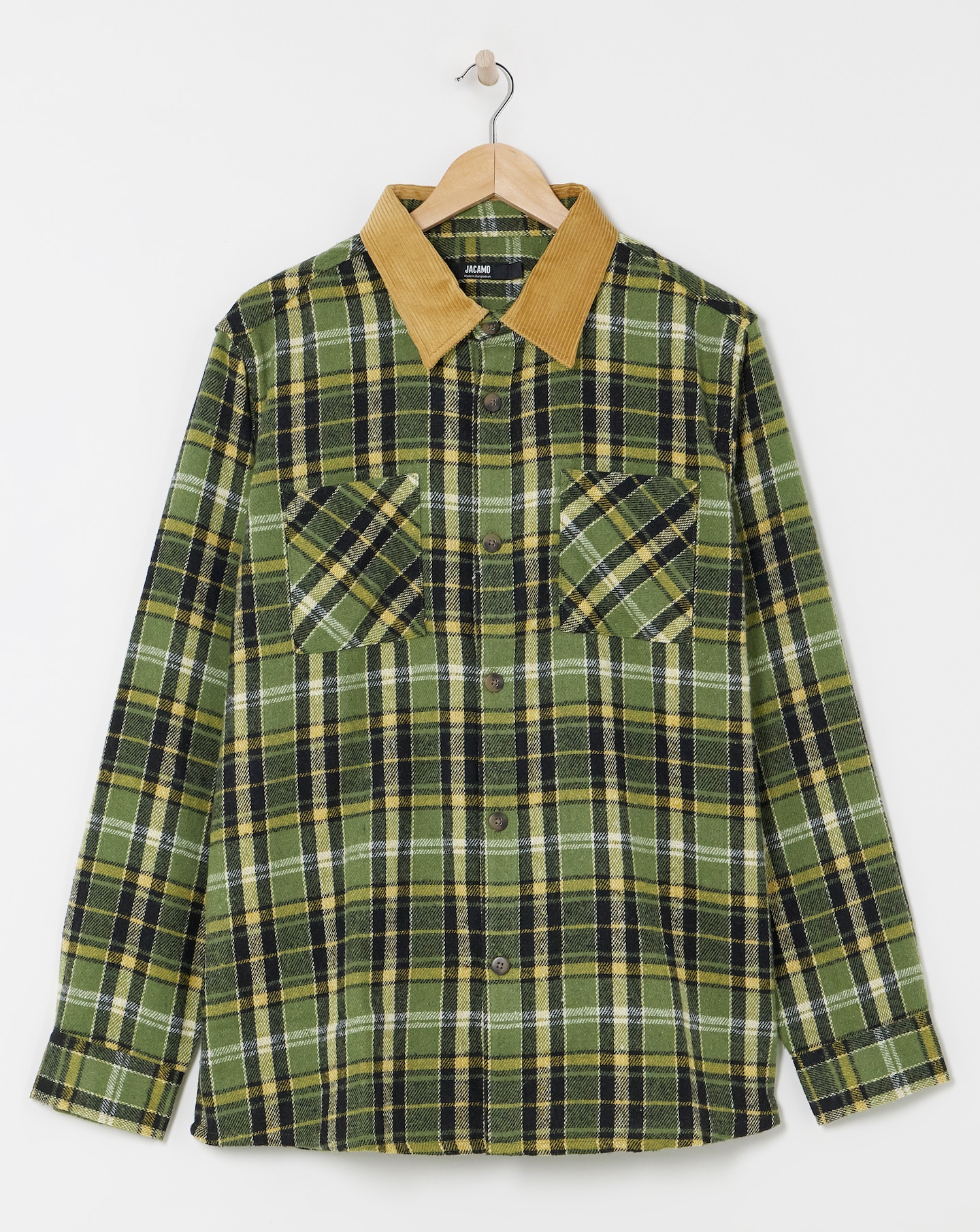 Cord Collar Check Overshirt