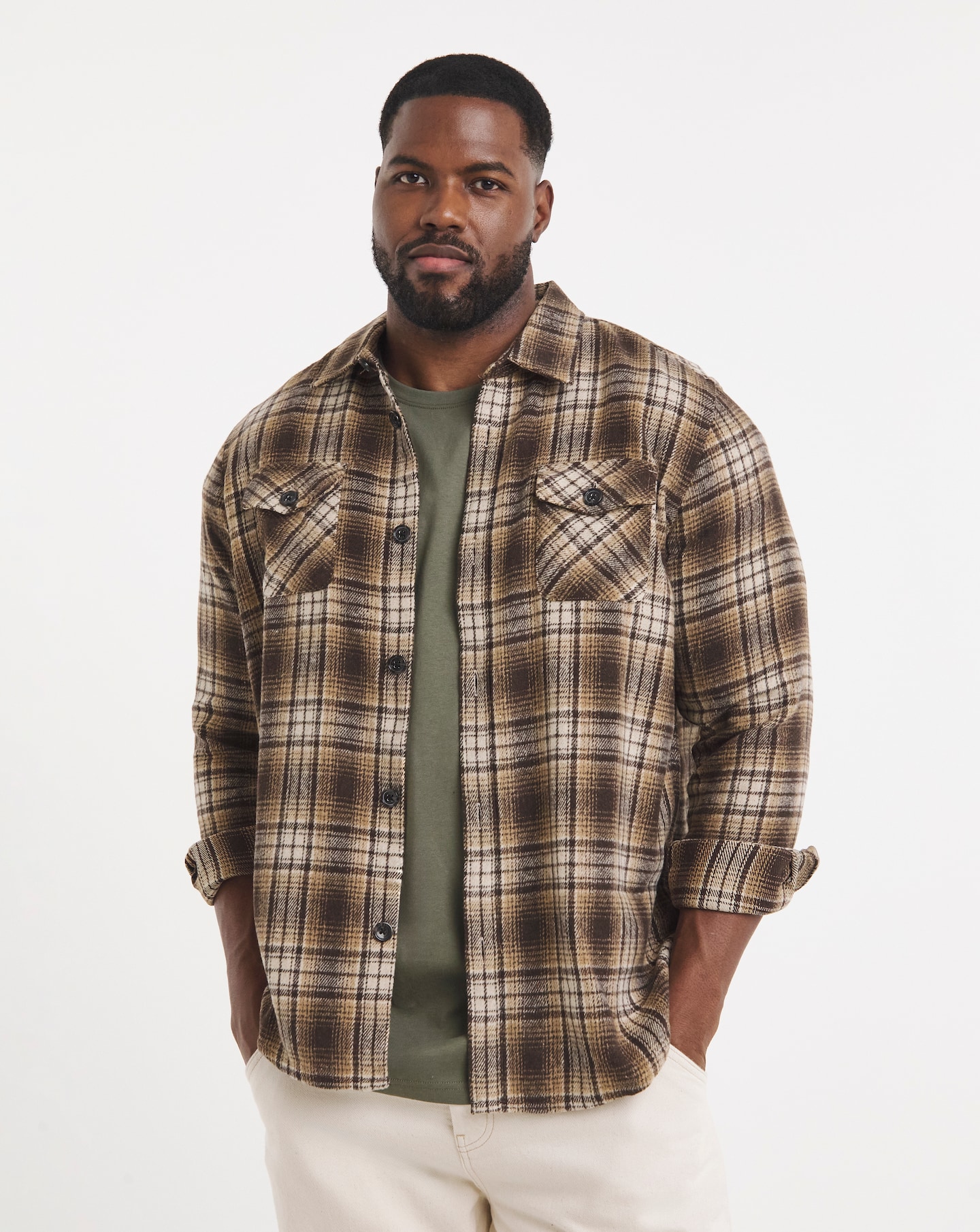 Double Pocket Check Overshirt