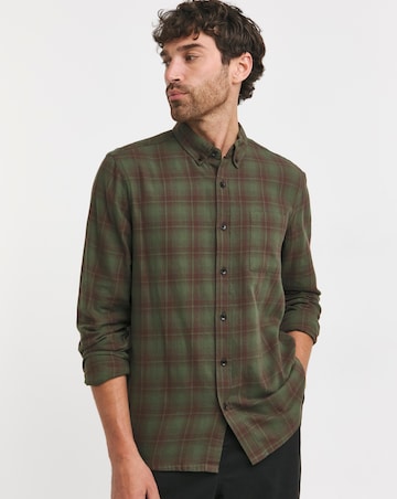 Long Sleeve Button Down Checked Shirt