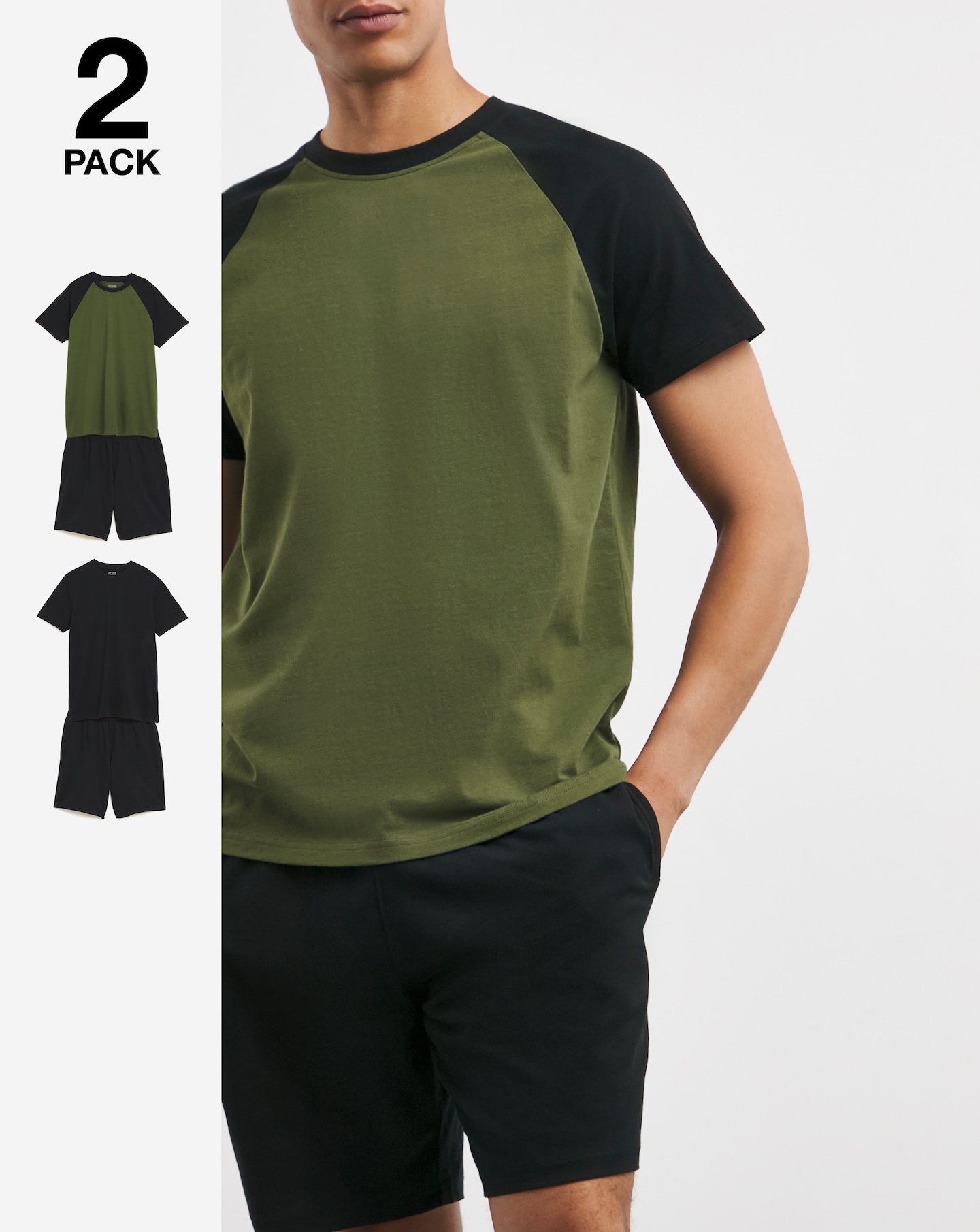 2 Pack Raglan Pyjama