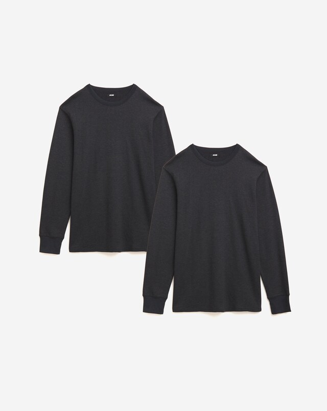 2 Pack Grey LS Thermal T-Shirts - Grey