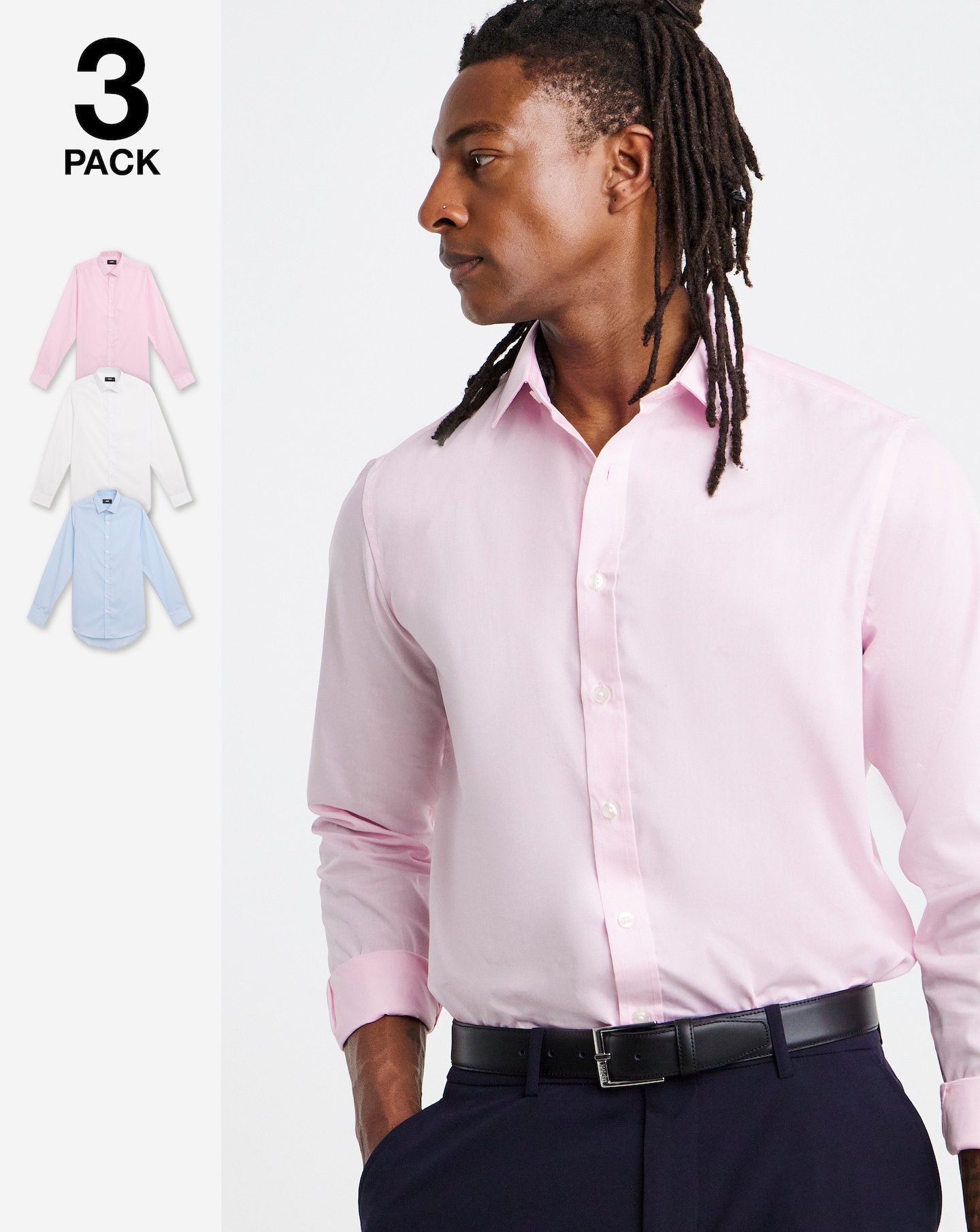 3 Pack Long Sleeve Formal Shirt