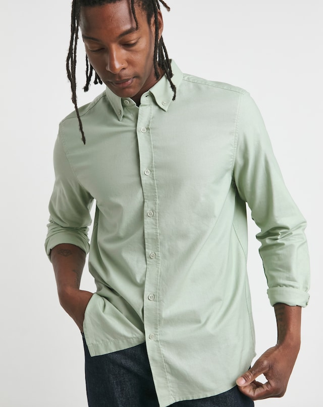 Long Sleeve Sage Oxford Shirt Regular