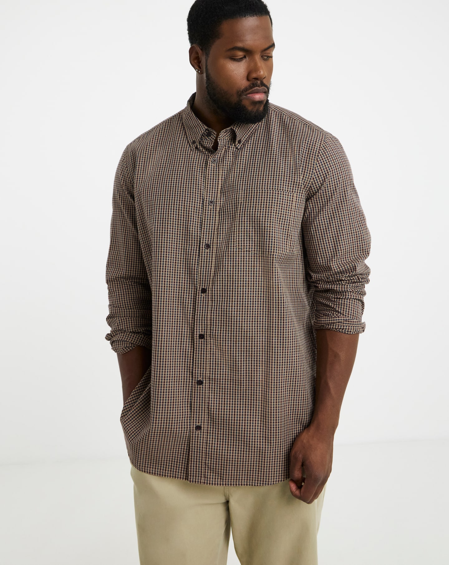 Long Sleeve Check Oxford Shirt