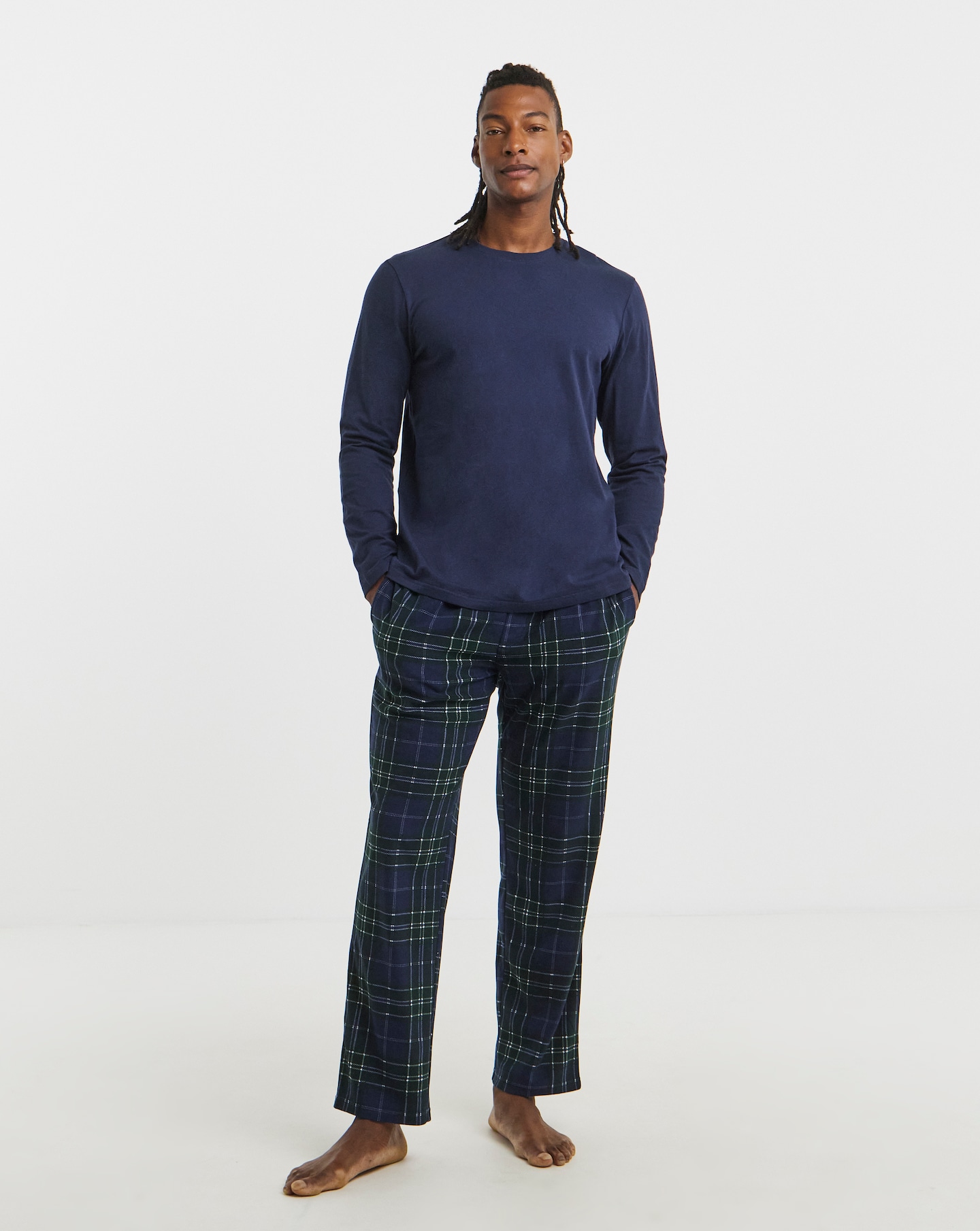 Jersey Top Check Bottom Pyjamas