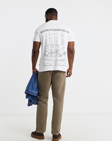 Jack & Jones Premium Brooklyn Roasters Back Graphic T-Shirt - White