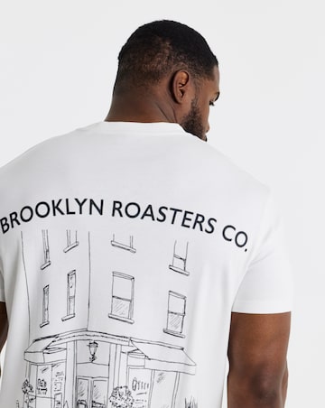 Jack & Jones Premium Brooklyn Roasters Back Graphic T-Shirt - White