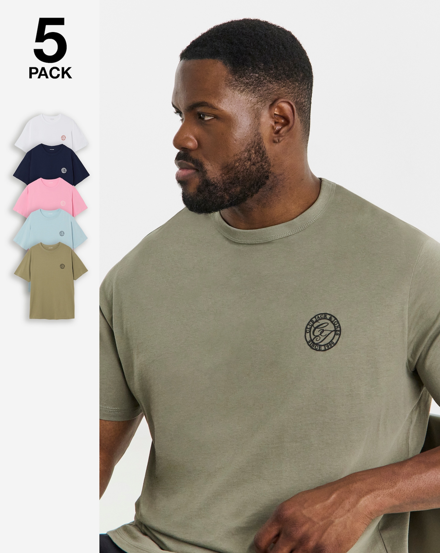 New In - Jack & Jones Alliance T-Shirt 5 Pack